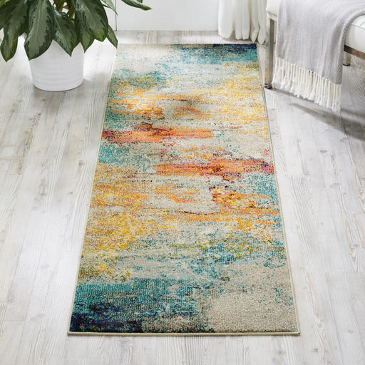 Nourison celestial ces02 sea life Multicoloured Living Room  Rug.