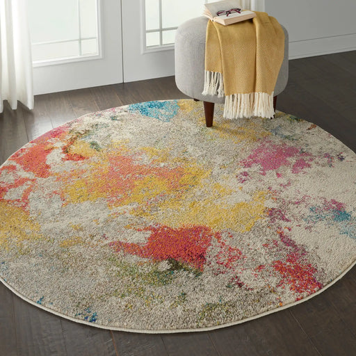 Nourison celestial ces12 ivory multi Ivory, Multicoloured Living Room  Rug.