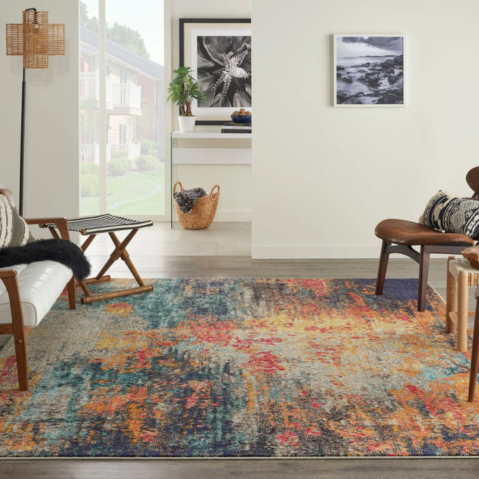 Nourison celestial ces15 multi Multicoloured Living Room  Rug.