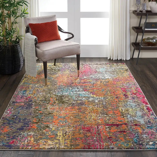 Nourison celestial ces14 sunset Multicoloured Living Room  Rug.
