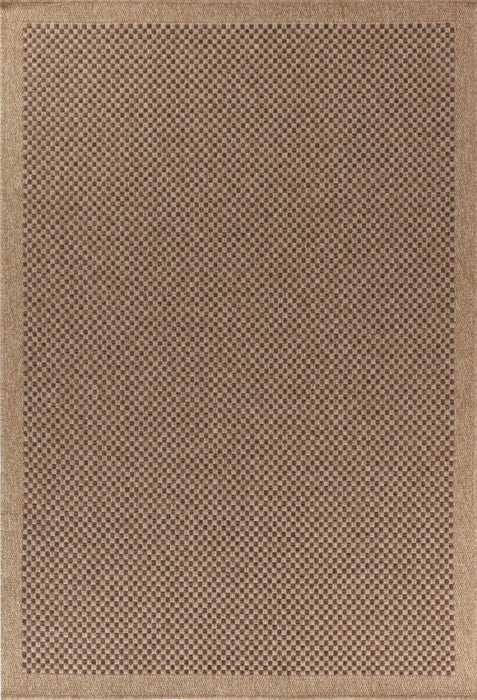 Serdim Rugs harper outdoor check jute Brown Living Room Natural Fibre Rug.