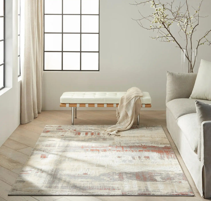 Calvin Klein ck005 enchanting ech02 grey rust Grey, Multicoloured, Red Living Room  Rug.