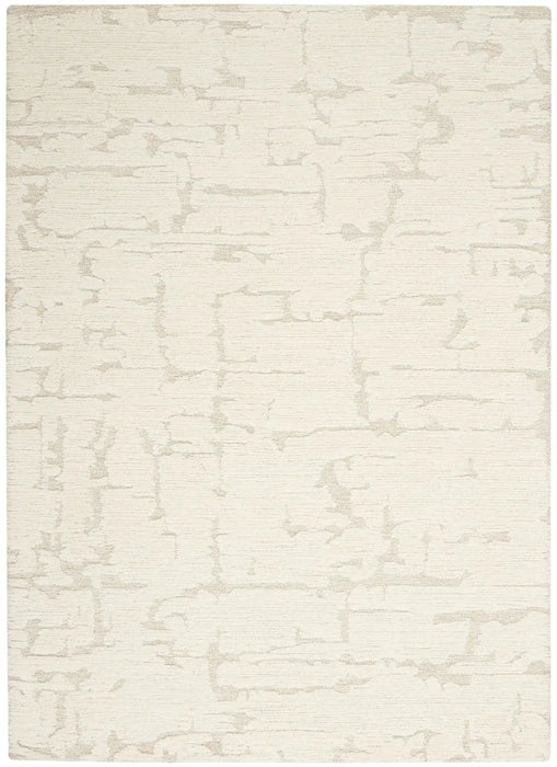 Calvin Klein ck009 sculptural scl01 ivory Ivory Living Room Wool Rug.