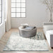 Calvin Klein ck009 sculptural scl01 teal Blue, Ivory, Teal Living Room Wool Rug.