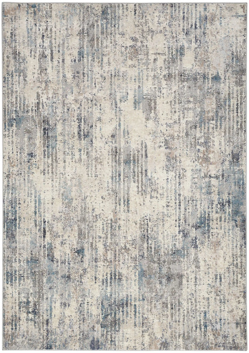 Calvin Klein ck022 infinity ifn04 ivory grey blue Blue, Grey, Ivory, Multicoloured Living Room  Rug.