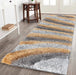 Serdim Rugs california 620 ochre Grey, Yellow Living Room Shaggy Rug.