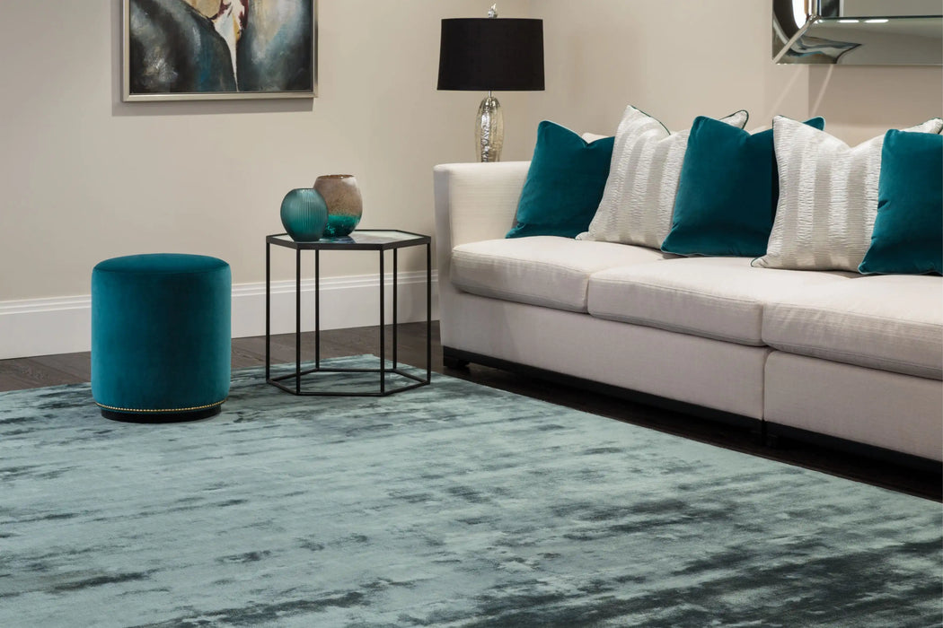 Asiatic chrome petrol Blue Living Room  Rug.