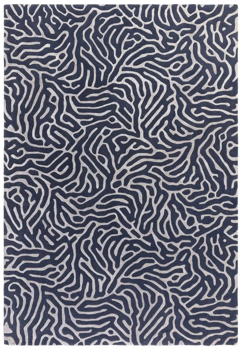 Asiatic katherine carnaby coral blue Blue, Navy Living Room Geometric Rug.