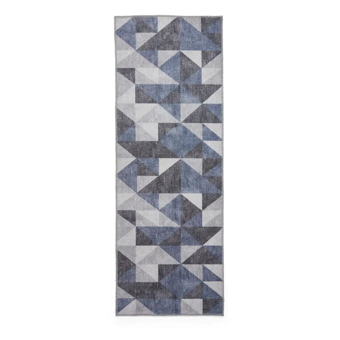 Coral H1057 Blue/Grey Modern Washable Rug