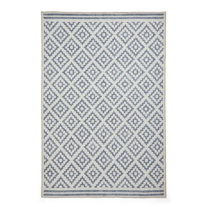 Coral H1058 Blue Modern Washable Rug