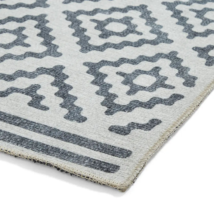 Coral H1058 Grey Modern Washable Rug