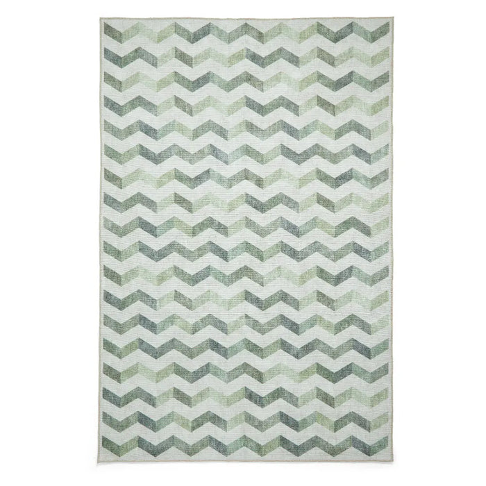 Coral H1059 Green Modern Washable Rug