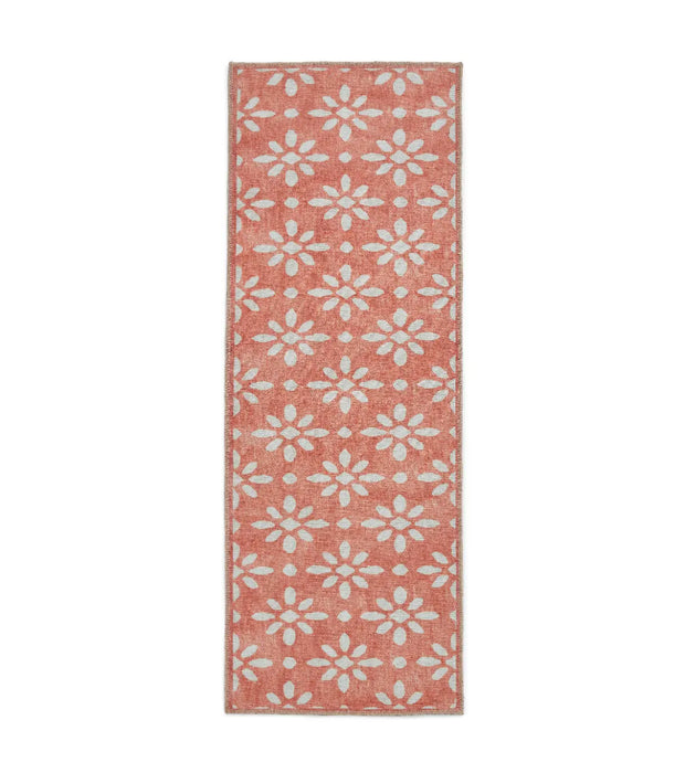Coral H1062 Orange Modern Washable Rug