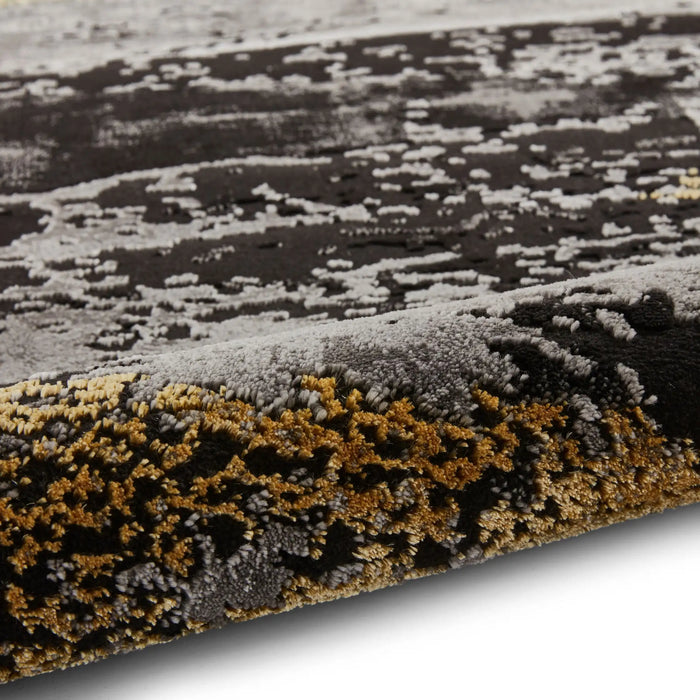 Think Rugs craft 19788 black gold Yellow, Black Living Room Geometric Rug.