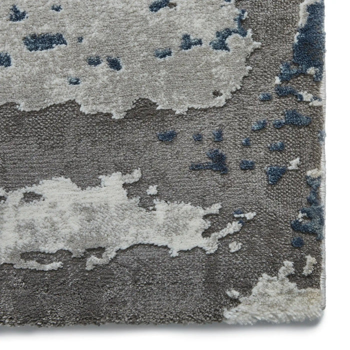 Think Rugs craft 19788 grey navy Blue, Grey Living Room Geometric Rug.