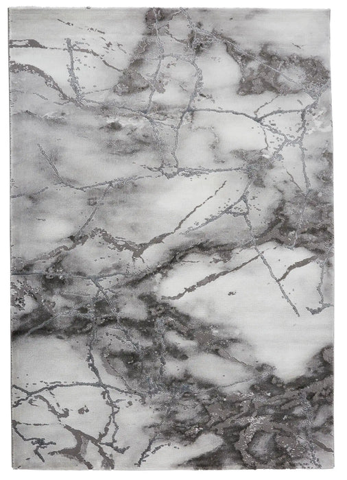 Think Rugs craft 23270 ivory silver Grey, Ivory Living Room Geometric Rug.