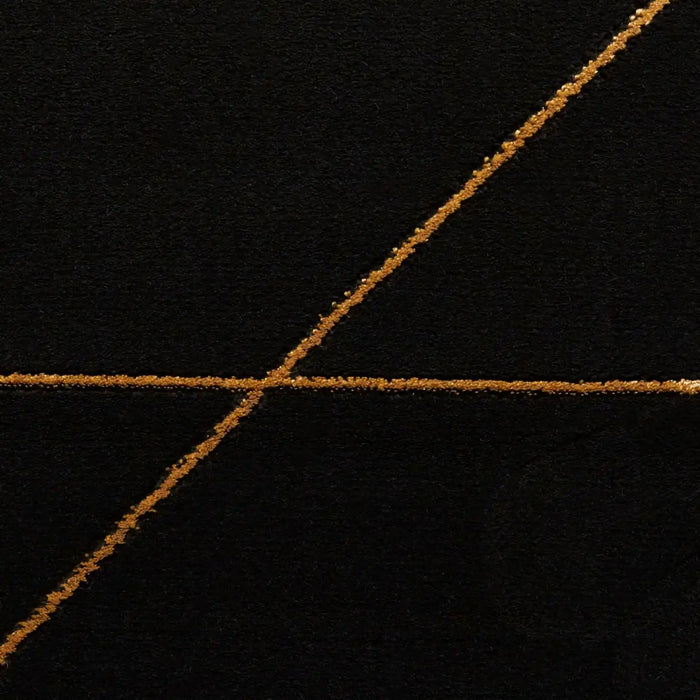 Think Rugs craft 23299 black gold Yellow, Black Living Room Geometric Rug.