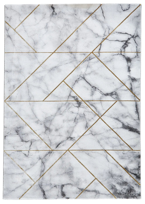 Think Rugs craft 23299 ivory gold Grey, Ivory Living Room Geometric Rug.