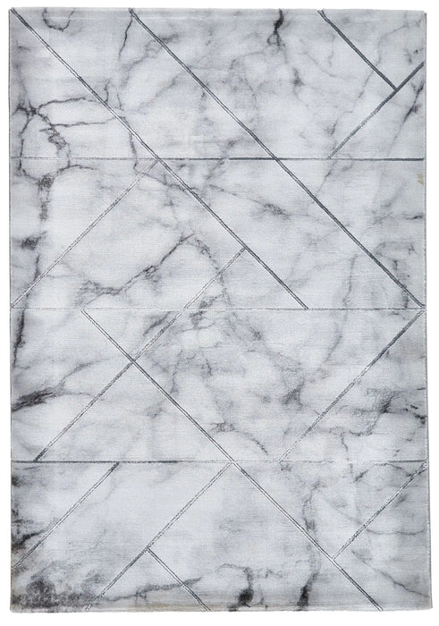 Think Rugs craft 23299 ivory silver Grey, Ivory Living Room Geometric Rug.