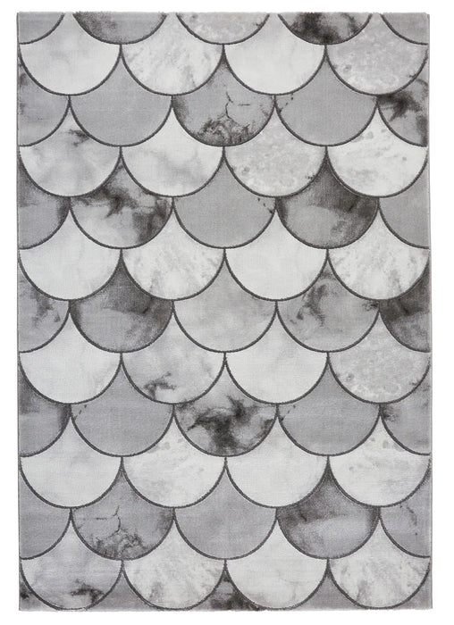 Think Rugs craft 23361 grey silver Grey Living Room Geometric Rug.