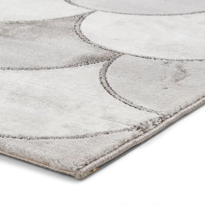 Think Rugs craft 23361 grey silver Grey Living Room Geometric Rug.