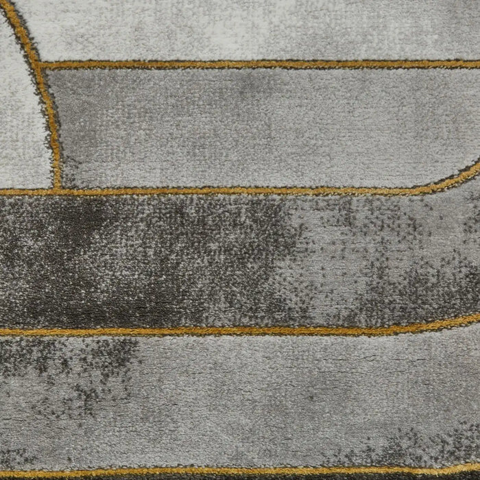 Think Rugs craft 23430 grey gold Grey, Yellow, Multicoloured Living Room Geometric Rug.