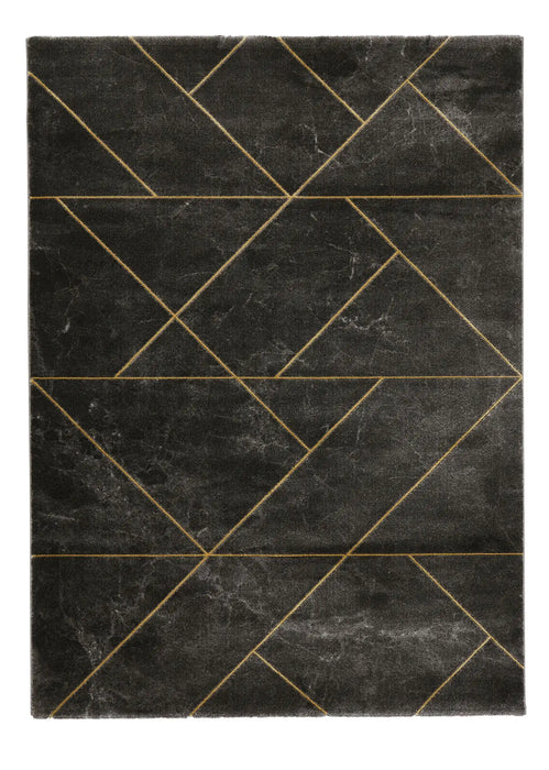 Think Rugs craft 23486 dark grey gold Grey, Yellow Living Room Geometric Rug.