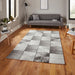 Think Rugs craft 23495 ivory silver Grey, Ivory Living Room Geometric Rug.