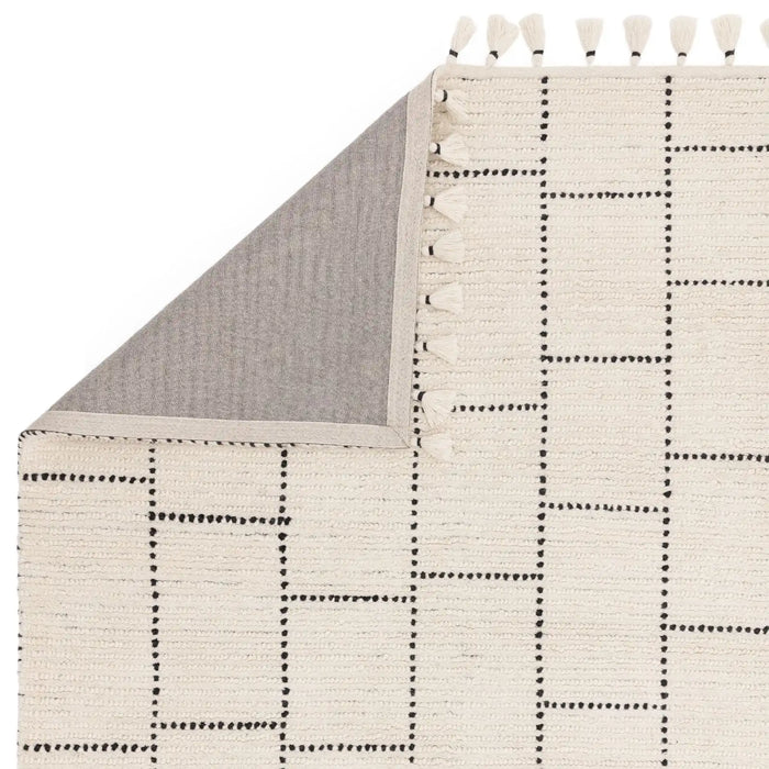 Asiatic nepal cream black tile Cream Living Room Moroccan Rug.