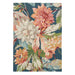 Sanderson sanderson dahlia and rosehip teal 050608 Blue, Green, Multicoloured Living Room Wool Rug.