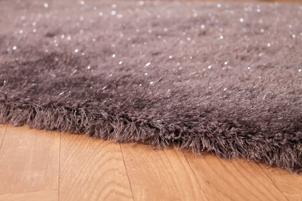 URCO dazzle urco grey Brown, Grey Living Room Shaggy Rug.