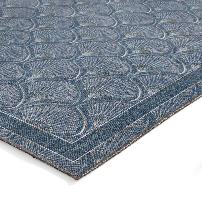 Catherine Lansfield Deco Peacock Washable Blue Rug