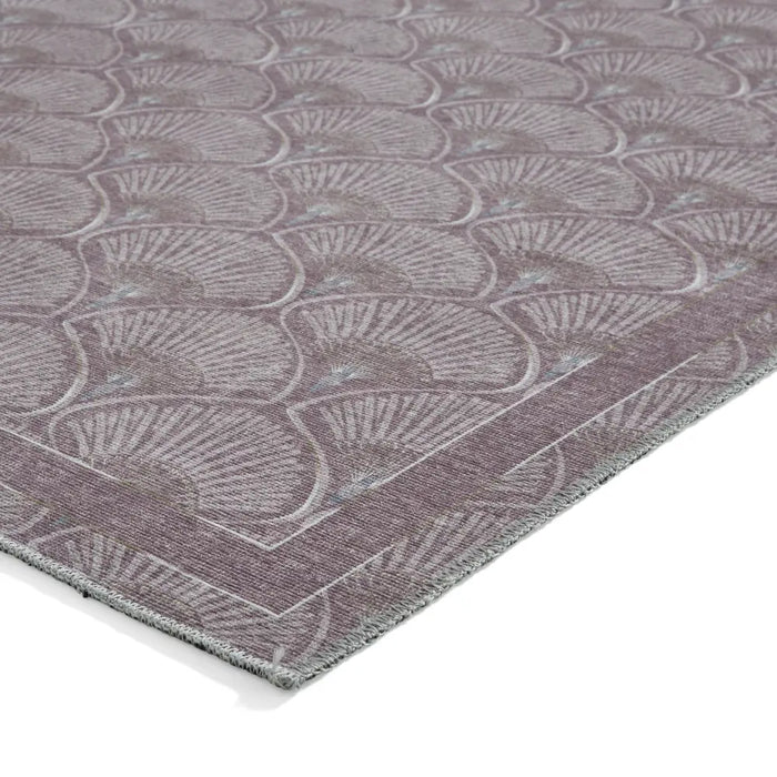 Catherine Lansfield Deco Peacock Washable Lilac Rug