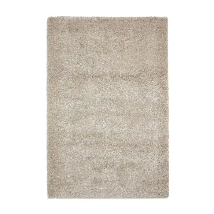Think Rugs deluxe beige Beige Living Room Shaggy Rug.