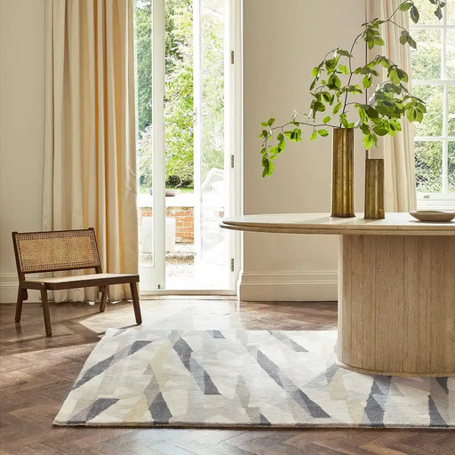Harlequin harlequin diffinity oyster 14001 Grey, Ivory, Multicoloured Living Room Wool Rug.