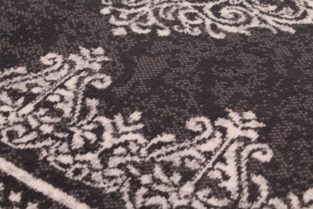 Rug Style traditional poly douglas dark grey Grey Living Room Moroccan Rug.