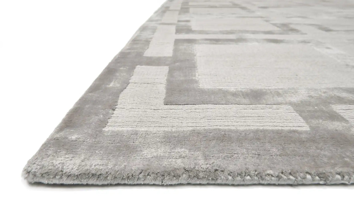 Asiatic eaton silver Grey Living Room Geometric Rug.