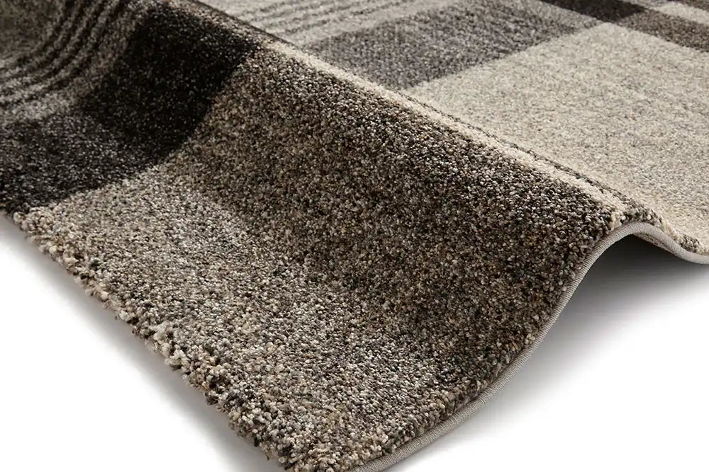 Think Rugs elegant 4892 beige black Beige Living Room Geometric Rug.