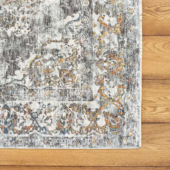 Mastercraft ella 6882a grey Grey Living Room Floral Rug.