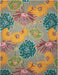 Nourison fantasy fa26 grey Grey, Multicoloured Living Room Floral Rug.