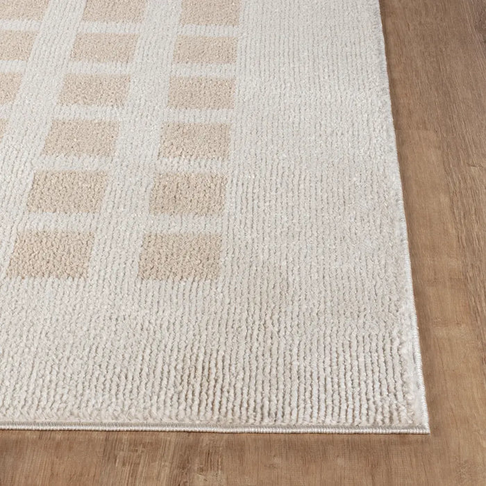 LAURINE Machine Washable Modern Shaggy Beige Rug