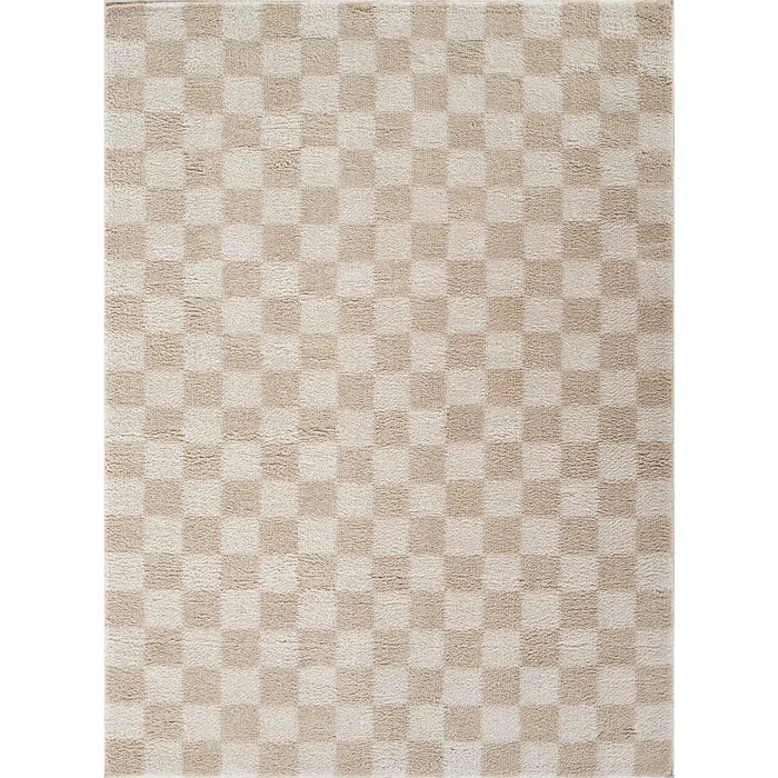 IZALINE Machine Washable Modern Shaggy Beige Rug