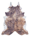 Think Rugs faux animal print cow print brown and white Brown, Ivory Living Room  Rug.