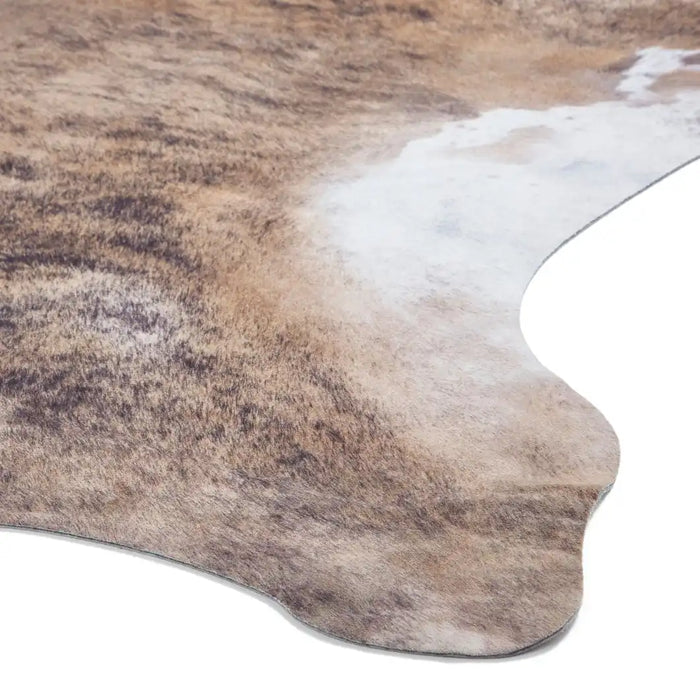 Think Rugs faux animal print cow print brown and white Brown, Ivory Living Room  Rug.
