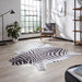 Think Rugs faux animal print zebra print Black, Ivory Living Room  Rug.