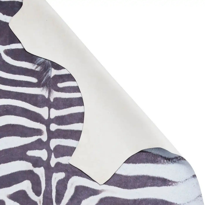 Think Rugs faux animal print zebra print Black, Ivory Living Room  Rug.