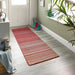 Origins fine stripe red Red Living Room Wool Rug.