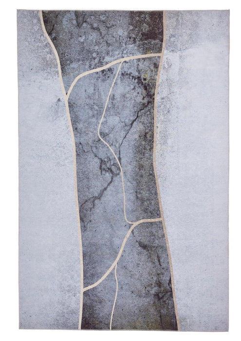 Think Rugs force k7280 grey gold Grey, Yellow Living Room Flat Weave Rug.