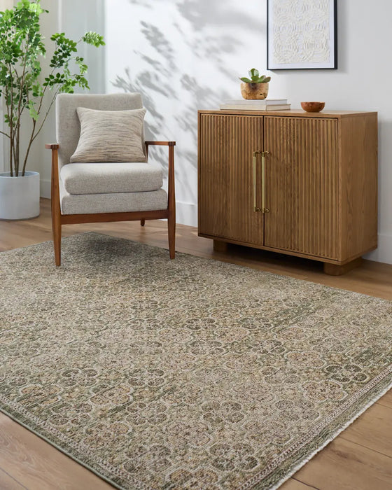 KENY Galey Alix x Livabliss Vintage Traditional Oriental Boho Brown/Olive Rug