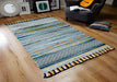 Oriental Weavers kelim stripes blue Blue  Striped Rug.